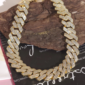 Cadena cubana de plata 925 con incrustaciones de diamantes de moissanita VVS, collar de lujo estilo hip hop para hombres y mujeres. - Product Image 6