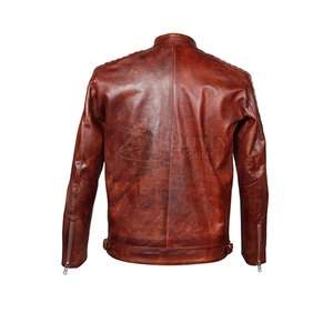 Custom Made Men's High Quality Lightweight High Street Leather Jacket with Front Logo Winter Top - Product Image 4