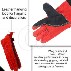Gants de soudeur en cuir de couleur unie pour adultes Protection thermique Fabrication en usine - Product Image 4