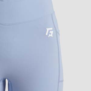 Leggings de sport décontractés Glide 2.0 bleus XL/3XL en nylon tricoté et élasthanne respirant sans coutures avec logo à la taille et motif - Product Image 5