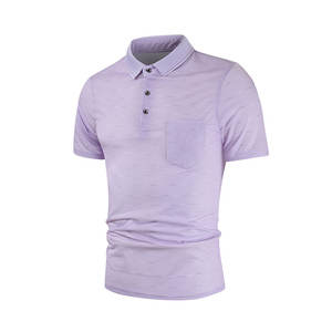 Polo T-shirt pour homme, sensation de luxe, tissu lisse, design minimaliste, style tendance de rue - Product Image 2