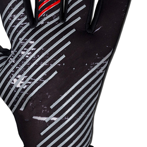 ถุงมือผู้รักษาประตูหนังแท้สีดำแดงแบบเต็มนิ้ว กันน้ำ สายรัดข้อมือปรับได้ สำหรับการแข่งขันฟุตบอล - Product Image 4