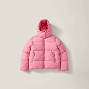 Chaqueta acolchada con capucha acolchada de algodón de Color sólido cálido de alta calidad para mujer, chaquetas personalizadas con su propio logotipo y diseño de burbujas para mujer - Product Image 1