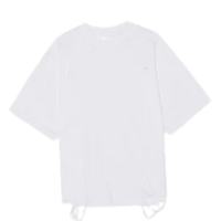 T-shirt unisexe surdimensionné en coton 100% délavé et vieilli, blanc, style grunge, ourlet déchiré, streetwear, logo personnalisé