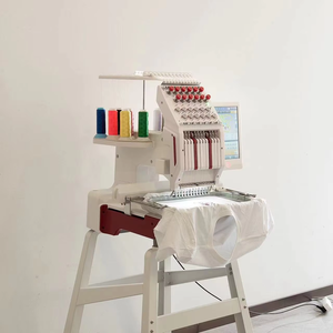 Máquina de bordar computarizada de una sola cabeza, 9/12 agujas, para gorras planas y camisetas, modelo nuevo, lista para usar. - Product Image 1