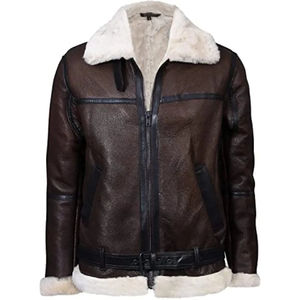 Veste en cuir d'agneau marron à col en fourrure pour homme, styles classiques et tendance, vêtements d'hiver, prix de gros, personnalisation en gros - Product Image 5