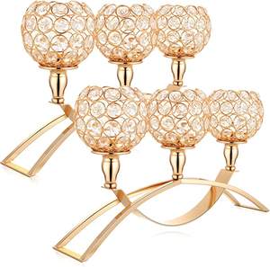 Juego de cristal hecho a mano, dos candelabros de Metal, diseño único para mesa elegante, decoración del hogar - Product Image 2