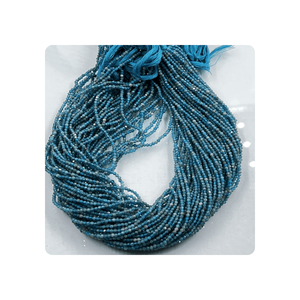 Perles Rondelle à facettes en apatite bleu néon naturel de haute qualité 2mm à 2:5mm brin de 13 pouces pour la fabrication de bijoux - Product Image 1