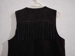 Por encargo de diseño único sin mangas de hueso con cuentas de estilo vaquera chalecos de cuero - Product Image 5