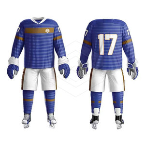 Uniforme de hockey sur glace 100% polyester Ensembles d'équipe personnalisés Maillot de sport de haute qualité avec logo personnalisé et design respirant - Product Image 1