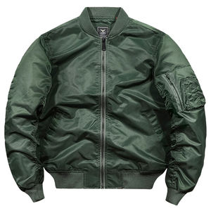 ... Chaqueta bomber con estilo para hombre, tela transpirable con cremallera frontal, ajuste ligero, adecuada para capas informales y ropa de viaje - Product Image 1
