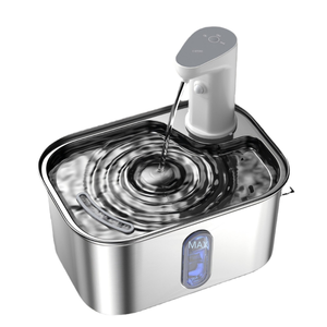 Wireless Cat Water Fountain <b>Stainless</b> <b>Steel</b> Battery Operated <b>Dog</b> Water Dispenser Motion Sensor Automatic Pet Drinking <b>Bowl</b> Quiet - Product Image 1