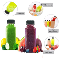 Nouvelle Offre Exceptionnelle : Bouteille Ronde de Jus Transparente de 355 ml avec Bouchon à Vis, Bouteilles Rondes en Plastique de 500 ml pour Lait et Thé avec Bouchon de Sécurité