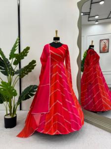 Hermoso vestido de fiesta y Dupatta con estampado digital - Product Image 2