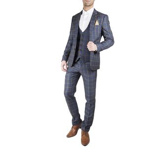 Traje de 3 piezas de Jacquard de color gris para hombre, holgado y cómodo, lo último en moda al por mayor, elegante, pantalón de diseñador, abrigos, traje de vestir para hombre - Product Image 1