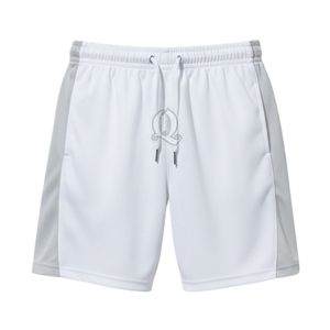 Custom <b>White</b> Floorball <b>Shorts</b> Grey Mesh Side Panels Lightweight Quick Dry Polyester Athletic Unisex Training <b>shorts</b> - Product Image 2