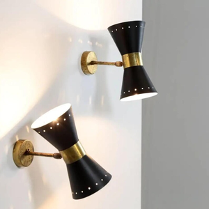 Paire d'Appliques Murales Diabolo Italiennes Luminaire de Vanité Moderne Mid Century Spoutnik Stilnovo Fabriqué à la Main Vintage Lighting - Product Image 2