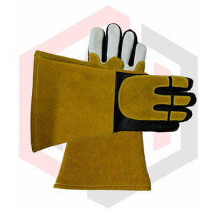 ถุงมือทำงานเชื่อมหนังวัวแยกสีขาวทนความร้อน - Product Image 4