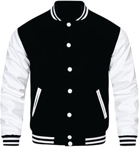 Men's Plus Size Letterman Varsity Leather <b>Jackets</b> Winter Baseball <b>Zip</b>-<b>Up</b> Hooded Chenille CollegeBaseballjacket for men - Product Image 1