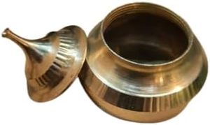 Latón Kumkum Chandan Chawal Holder Royal Kumkum Box para el hogar Temple Gifting Pooja Thali Mandir para fiestas - Product Image 2