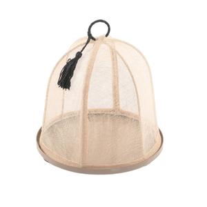 Plateau de service rond en métal et chocolat en jute de qualité supérieure idéal pour la maison hôtel restaurant élégant plateau de qualité - Product Image 3