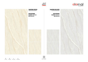 Azulejos de Porcelana Elegantes de 600x1200 mm, Efecto Veteado de Mármol Chic, Formato Grande, Duraderos para Pisos y Paredes - Product Image 3