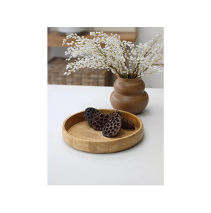 Bols à pâte en bois ronds décoratifs rustiques sculptés à la main grande taille et produit décoratif de table avec produit fait à la main - Product Image 1