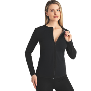 Traje de Sauna térmico con cremallera de manga larga con gancho de 3 niveles para mujer, sudoración adelgazante de polímero de calidad para uso doméstico hecho en Turquía - Product Image 5