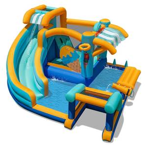 Offre spéciale : Toboggan aquatique gonflable authentique pour enfants, idéal pour les fêtes en plein air, avec zone de saut |   Livraison rapide - Product Image 2