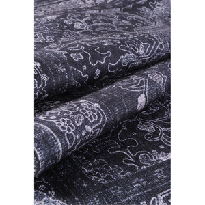 Alfombra lavable hecha a máquina con medallón geométrico negro tribal de Netline Home 1318 - Product Image 6