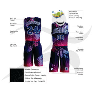 Ensembles d'uniformes personnalisés pour hommes Maillot de basket-ball des Lakers Short de basket-ball d'été Maillot de basket-ball - Product Image 1