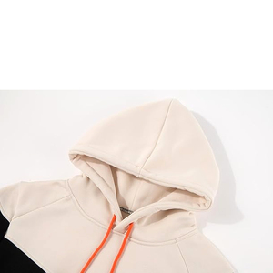 Eco Friendly Lightweight Fabric Unique Design For Men Color Block Long Sleeve With Pocket Solid Color Hooded Pullover Hoodies - Product Image 4
