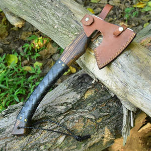 Hache viking artisanale de qualité industrielle en acier à haute teneur en carbone avec étui en cuir pour le camping, l'utilisation quotidienne en plein air et la survie - Product Image 5