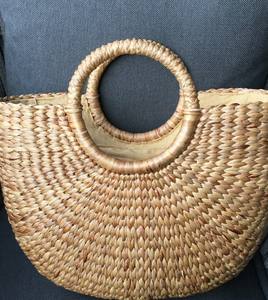 Handmade Water Hyacinth Weaving <b>Bag</b>, Classic <b>Straw</b> <b>Tote</b> - Product Image 2