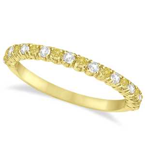 Anillo de Boda y Aniversario de Oro Amarillo de 14K con Diamantes Amarillos y Blancos de 0.50ct - Product Image 1