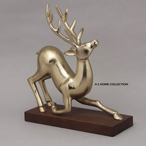 Trendy Pattern Arrival High Grade <b>Gold</b> Plated Metal Attractive Look Designer <b>Sculpture</b> With Black Color Base Stand Supplies - Product Image 5