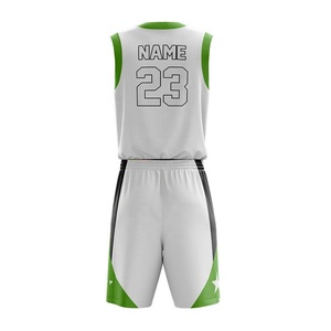 Maillots de basket-ball personnalisés de haute qualité, 100% personnalisables, impression par transfert thermique, respirants, séchage rapide, antibactériens - Product Image 4