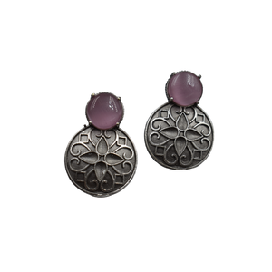 Bijoux à la mode en laiton de haute qualité bijoux en argent se ressemblent bijoux de boucles d'oreilles en pierre pour filles et femmes au meilleur prix - Product Image 2