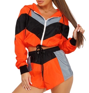 Conjunto corto cortavientos de verano para mujer, Top corto con cremallera de talla grande de alta calidad, venta al por mayor, patrón sólido 2026 - Product Image 2