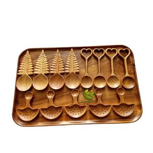 Cucharas de Té de Madera con Diseño Floral, Mango Largo, No Tóxicas, Ecológicas, Creativas, Hechas a Mano en Vietnam, Regalos - Product Image 2