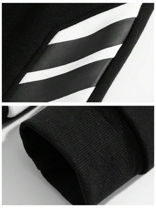 Survêtement de sport d'hiver pour hommes, sweat-shirt à capuche zippé en coton et pantalon de survêtement avec motif solide, vêtements d'extérieur chauds - Product Image 5