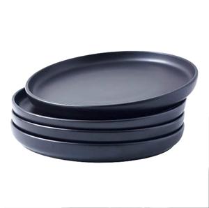 Cuenco de cerámica negro, cuencos de cerámica chapados a mano, platos con personalización, utensilios de cocina hechos a mano con acabado brillante - Product Image 3