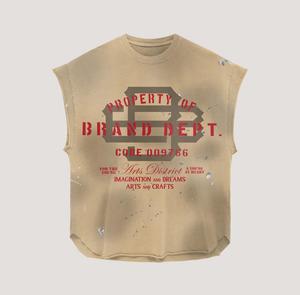 Haute qualité Boxy hommes mode sans manches ensemble décontracté T-Shirt pantalon Shorts costumes 2 pièces logo personnalisé Streetwear sans manches ensemble - Product Image 2