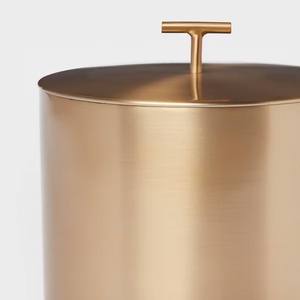 Modern Brass <b>Ice</b> <b>Bucket</b> <b>with</b> <b>Lid</b> and Tongs Sleek Cylindrical Design Insulated Finish for Luxury Home Bar Entertaining - Product Image 3