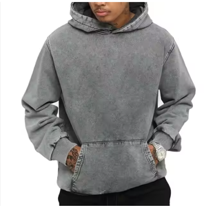 Meilleure Qualité 100% Coton Lavage À L'acide Zip up Hoodies Thermique Élégant Full Zip Entièrement Personnalisé US Vintage Wash Zipper Hoodies Hommes - Product Image 6