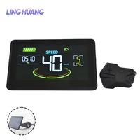 Layar LCD Sepeda Listrik Aluminium Alloy Elektronik Tahan Air, Pengaturan Sederhana, 36V-60V dengan Pelacakan Kecepatan dan Tegangan untuk Sepeda Jalan Raya