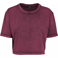 Vente chaude femmes surdimensionné culture à manches courtes T-Shirts Logo personnalisé Tir colorants haut d'été Designer Collection en gros