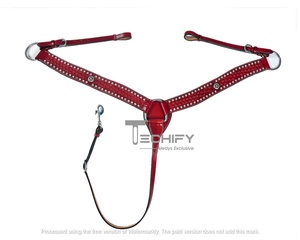 Headstall fait en cuir pur occidental de qualité supérieure avec des Headstalls de course de baril de collier de poitrine au prix de vente en gros - Product Image 5