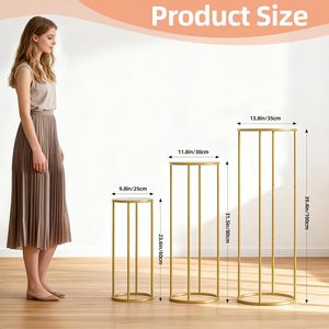 Support à gâteau cylindrique en métal de qualité supérieure avec plateau en acrylique pour événements, support de présentation doré pour gâteaux, cupcakes et objets de décoration - Product Image 6