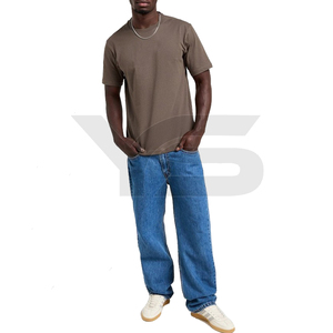 Vente en gros 100% T-shirt à col rond en coton de qualité supérieure avec impression de logo personnalisé T-shirt vierge en jersey grande taille pour hommes - Product Image 5